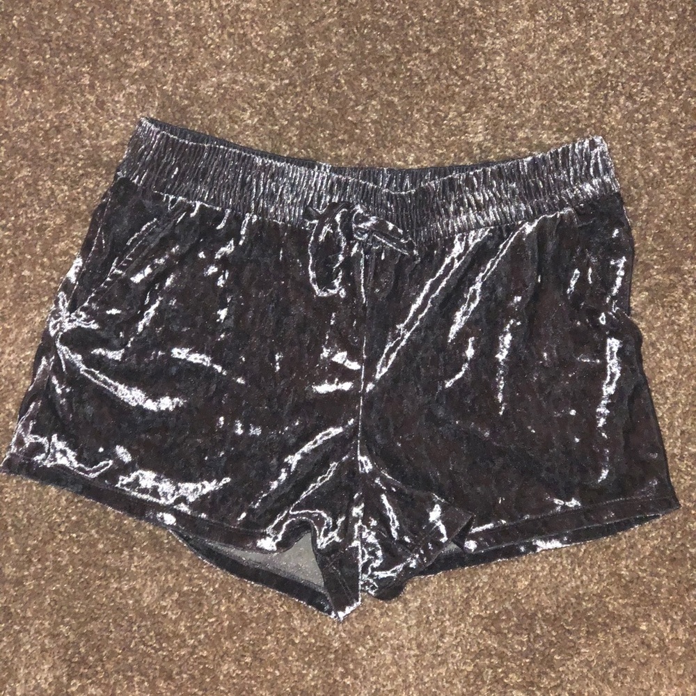 •SOLD• Gray Velvet Shorts